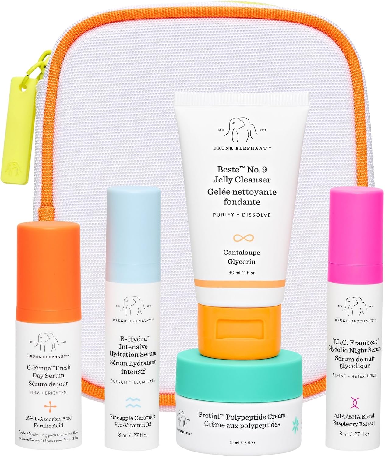 Drunk Elephant The Littles Kit travel skincare set front view