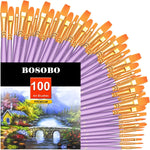 BOSOBO Paint Brushes Set, 20 Pcs Small Paint Brush Kit Round Flat Tip Nylon Hair, for Acrylic Painting, Watercolor, Oil Painting, Kids Face Nail Art Canvas Rock Craft, Art Supplies, Blue - Image 12