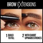 Model wearing Maybelline brow extensions crayon for natural brows
