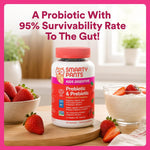 SmartyPants kids supplement texture and strawberry flavor showcase