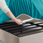 Hearth And Harbor twin fitted sheet folded neatly in teal color