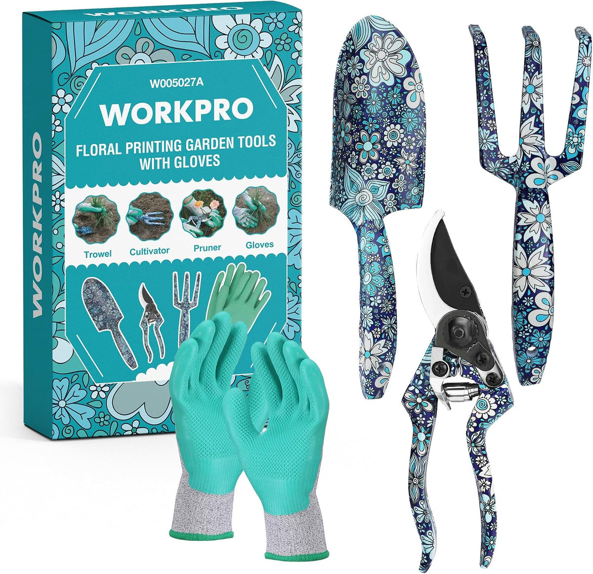 WORKPRO 5PCS Garden Tool Set, Aluminum Heavy Duty Gardening Tool Set | With Bag, Outdoor Garden Hand Tools, Gardening Gifts - Image 14