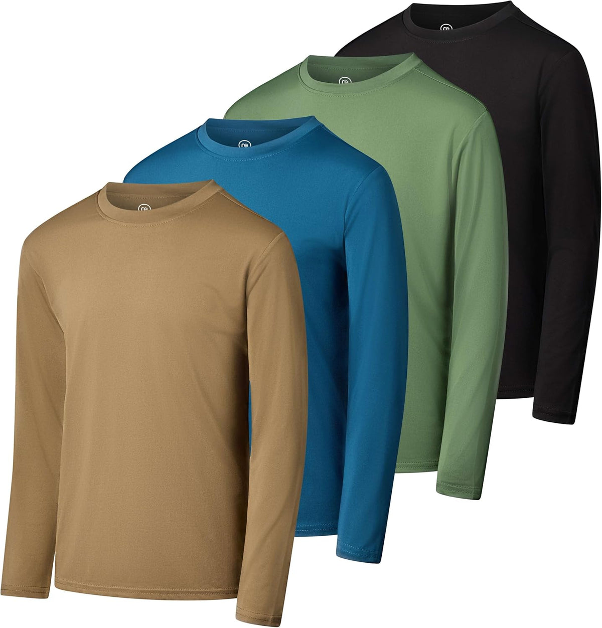Real Essentials 4 Pack: Boys Youth Dry-Fit Moisture Wicking Active Athletic Performance Long-Sleeve T-Shirt - Image 14