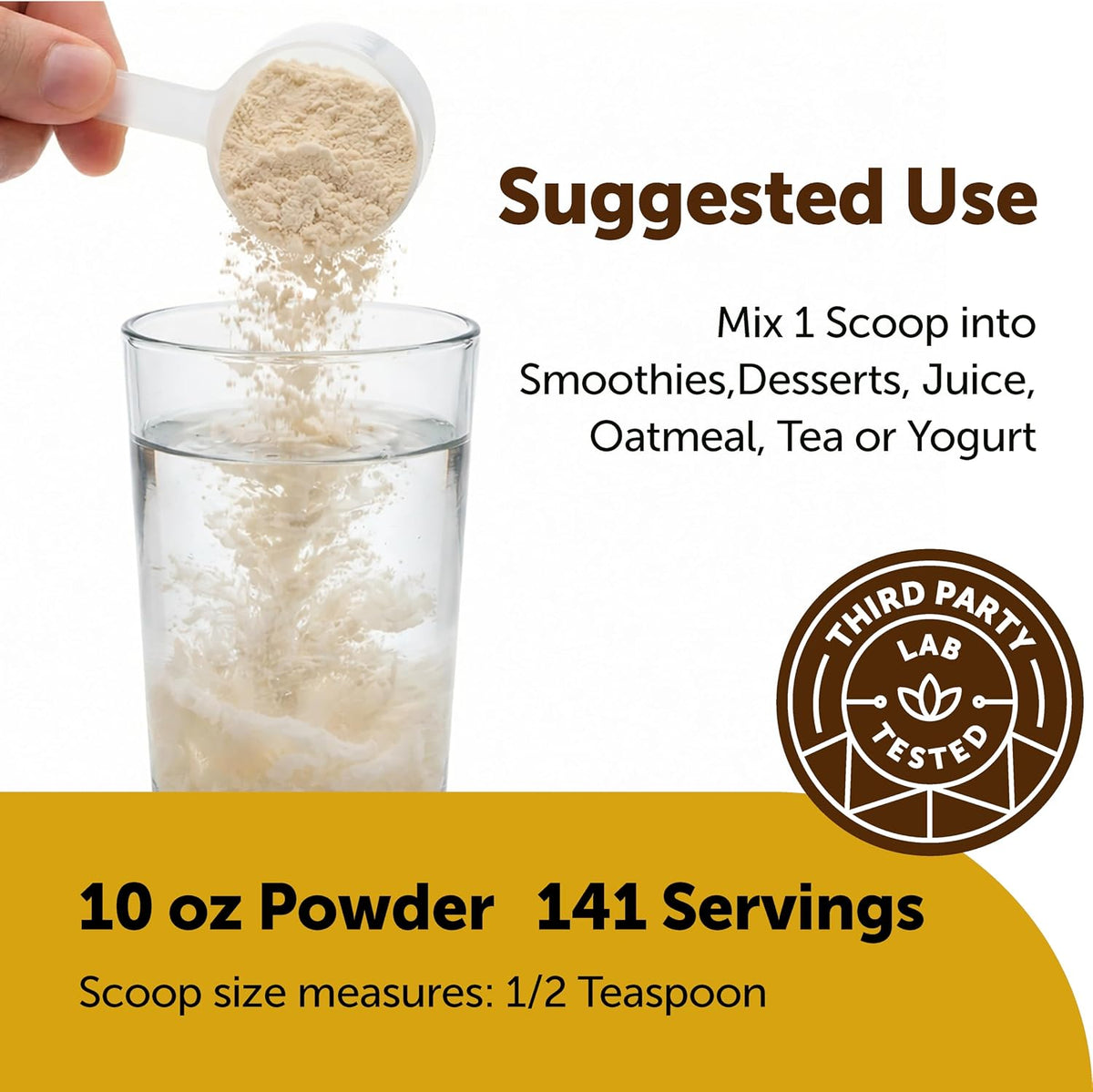 Micro Ingredients Organic Lemon Juice Powder mixed in beverage glass