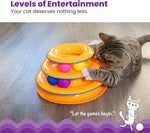 Catstages 3 tier cat track toy with six colorful spinning balls