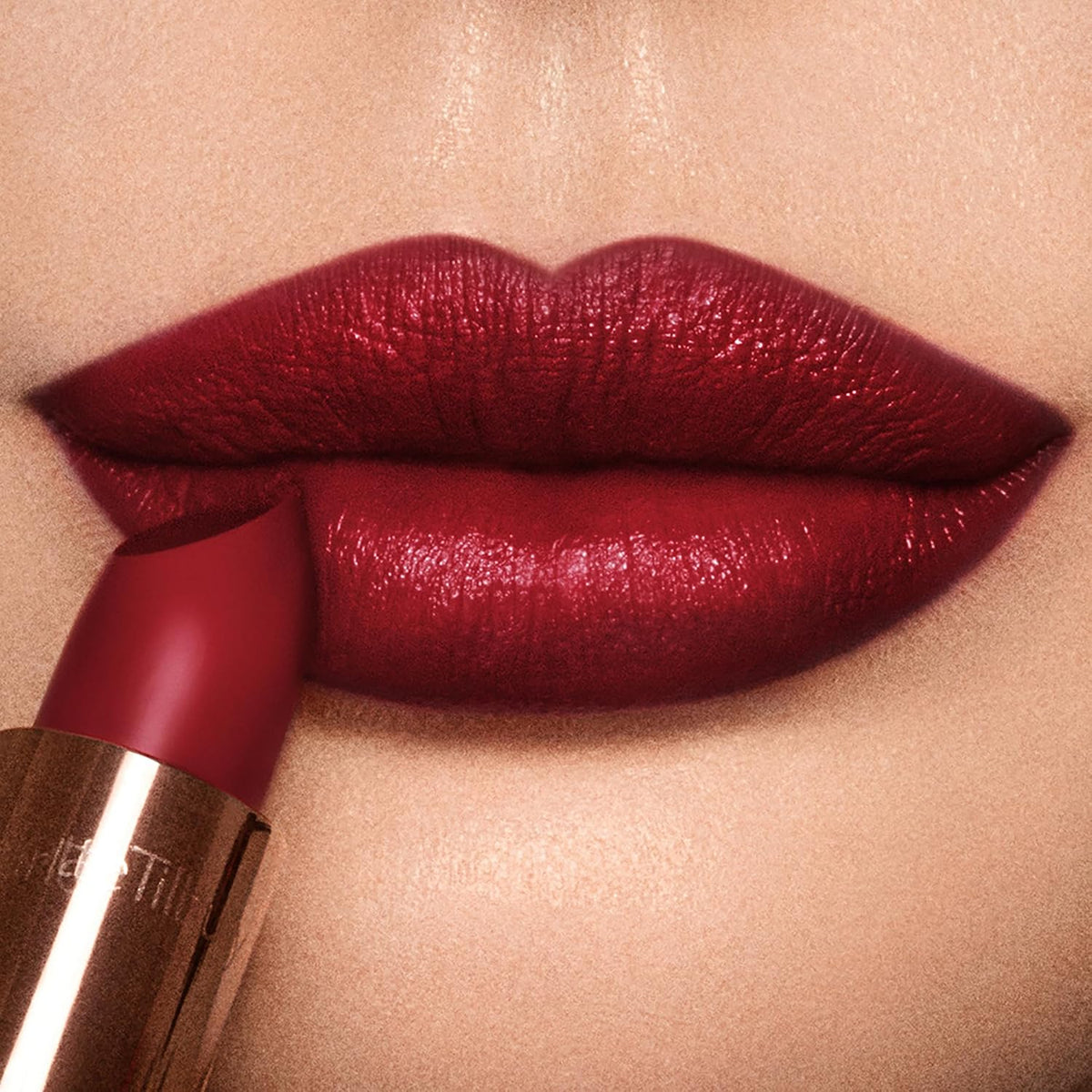 Night Crimson lipstick shade swatch on skin