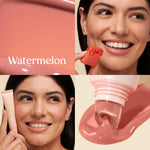 Kopari watermelon lip balm texture and swatch view