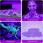 COSOOS compact black light torch with internal battery tray exposed