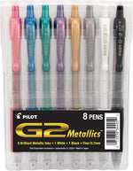 Pilot G2 metallics gel pens front view pouch packaging