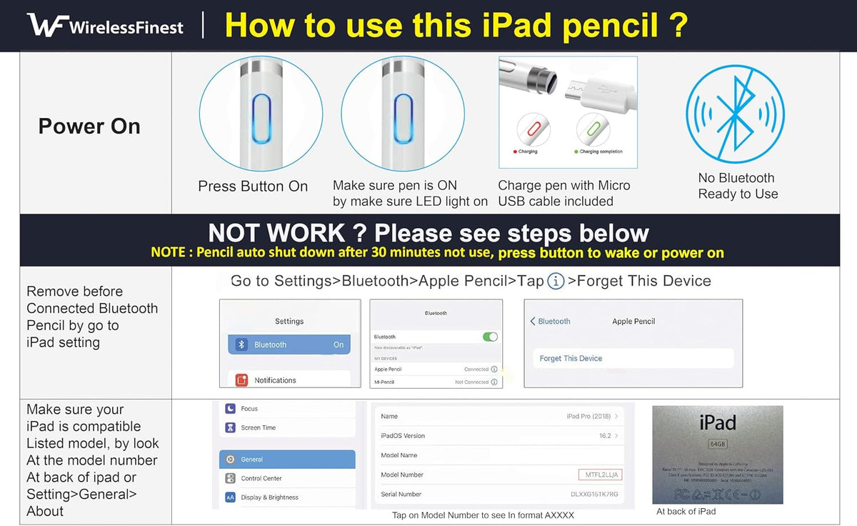 WirelessFinest stylus pen complete kit packaging overview