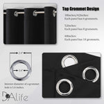 DUALIFE thermal insulated curtains silver grommet rings detail