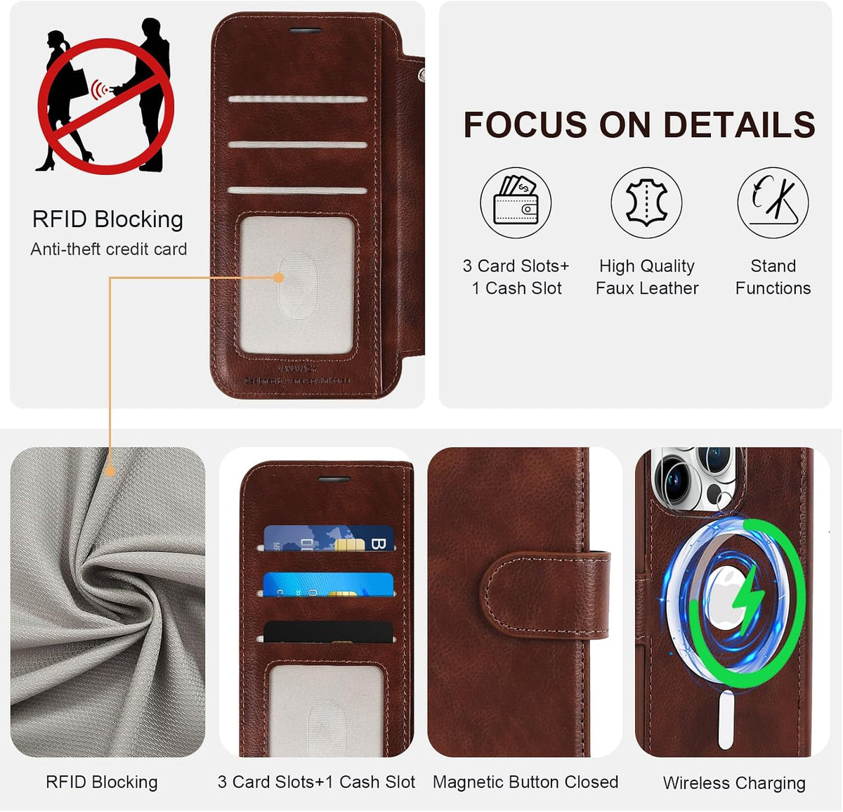 VANAVAGY protective flip cover displayed with detachable wrist strap