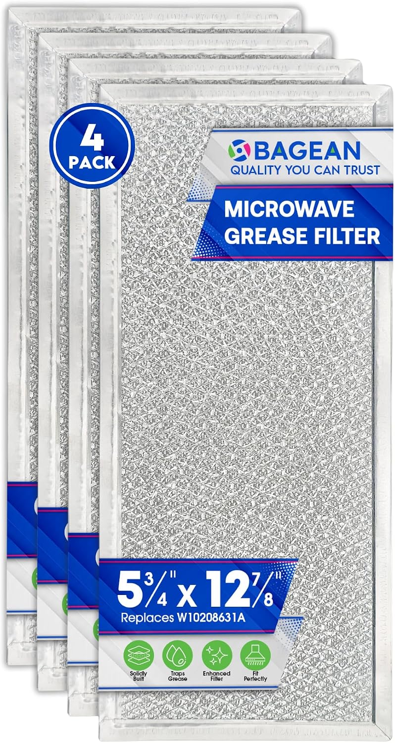 Bagean replacement filter installed in over-the-range microwave setup