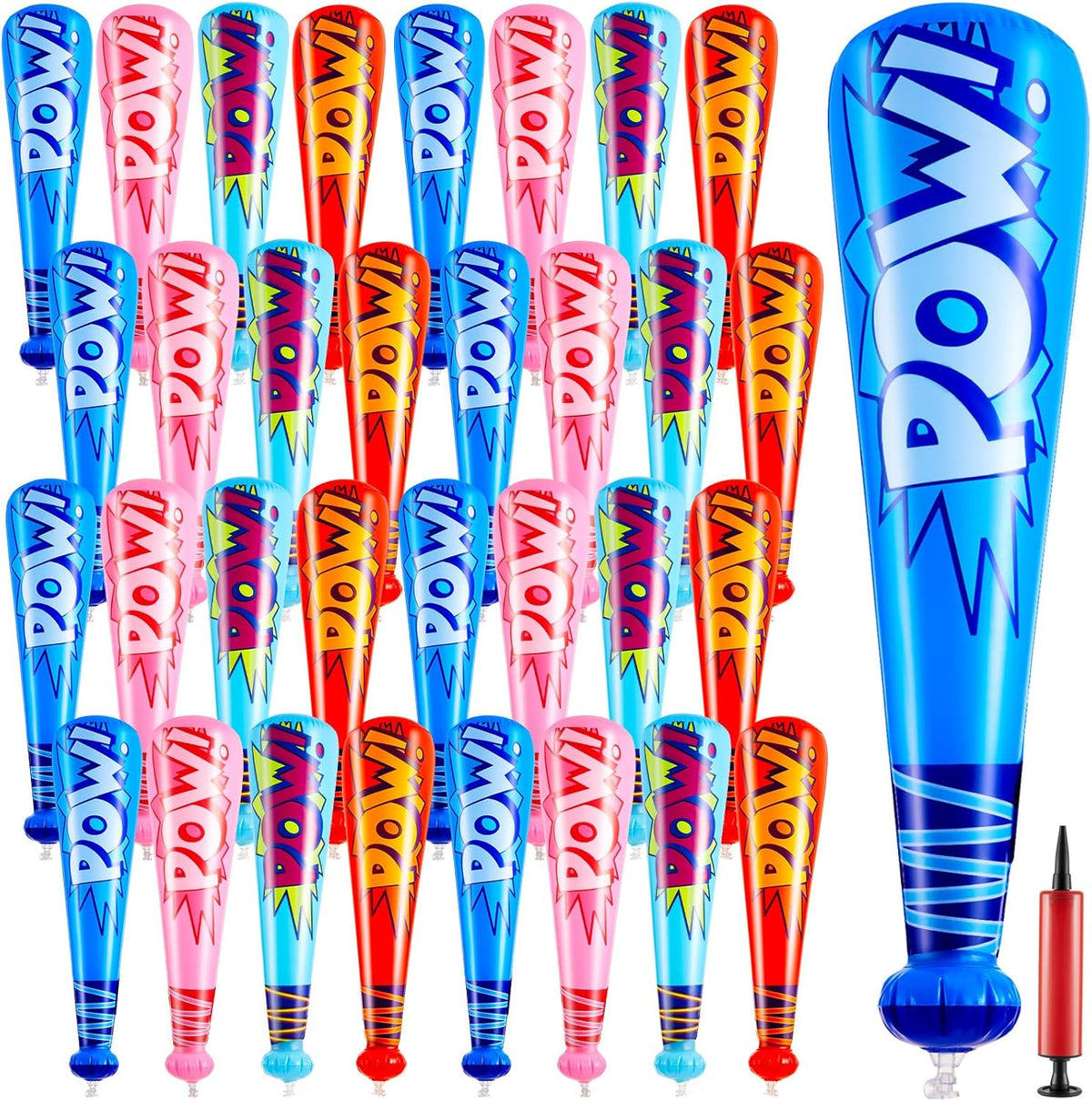 Seematn 32 pieces inflatable baseball bats front view for party decor