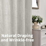 YoungsTex 36 inch length linen curtains two panel set package