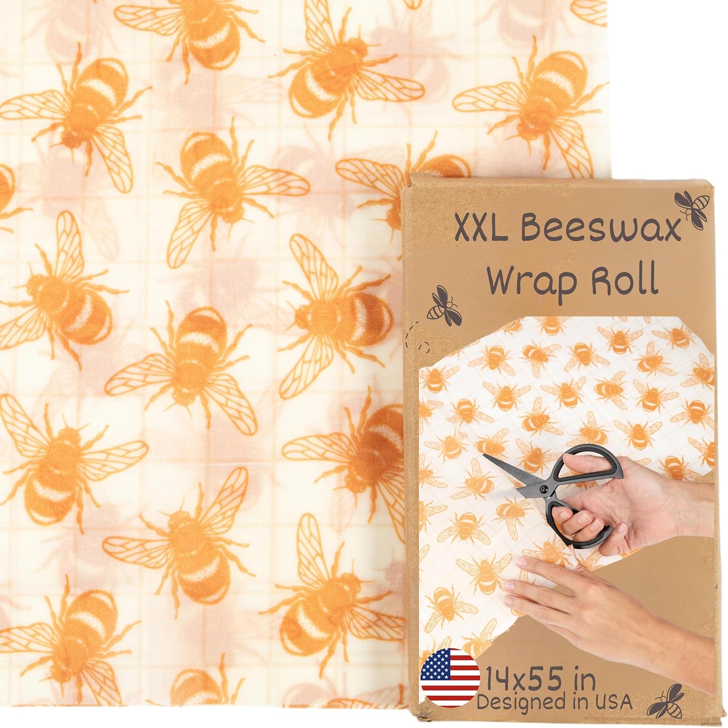 Kalolo Malosi XXL Beeswax Wrap Roll front view eco-friendly food storage