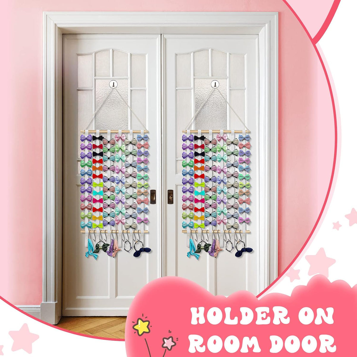 Qunclay baby headband storage in use for toddler room decor