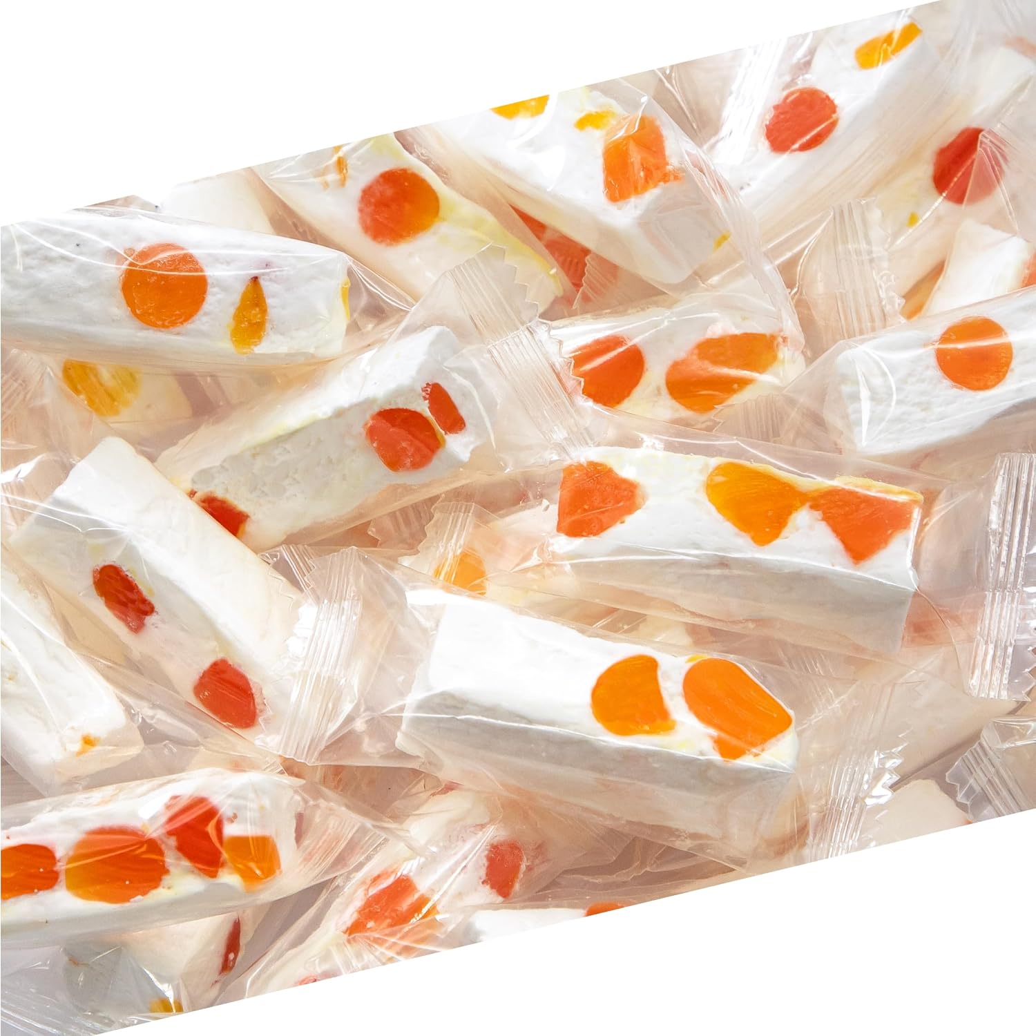 LaetaFood jujube nougat candy front view packaging bag with colorful fruit jelly bits text.