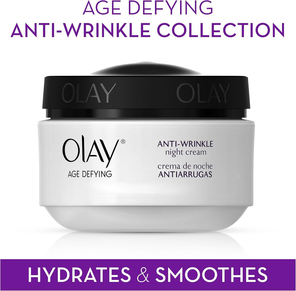 Olay Age Defying Anti-Wrinkle Replenishing Night Cream box packaging