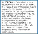 API 1.25-Ounce water treatment bottle next to scale reference