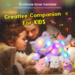 Hopearl LED Musical Stuffed Cat Lighting Up Singing Plush Toy Playset Mommy Cat with 3 Baby Kittens in her Tummy Lullaby Animated Soothe for Mom Kids Toddler Girls, Rainbow, 18'' - Image 9