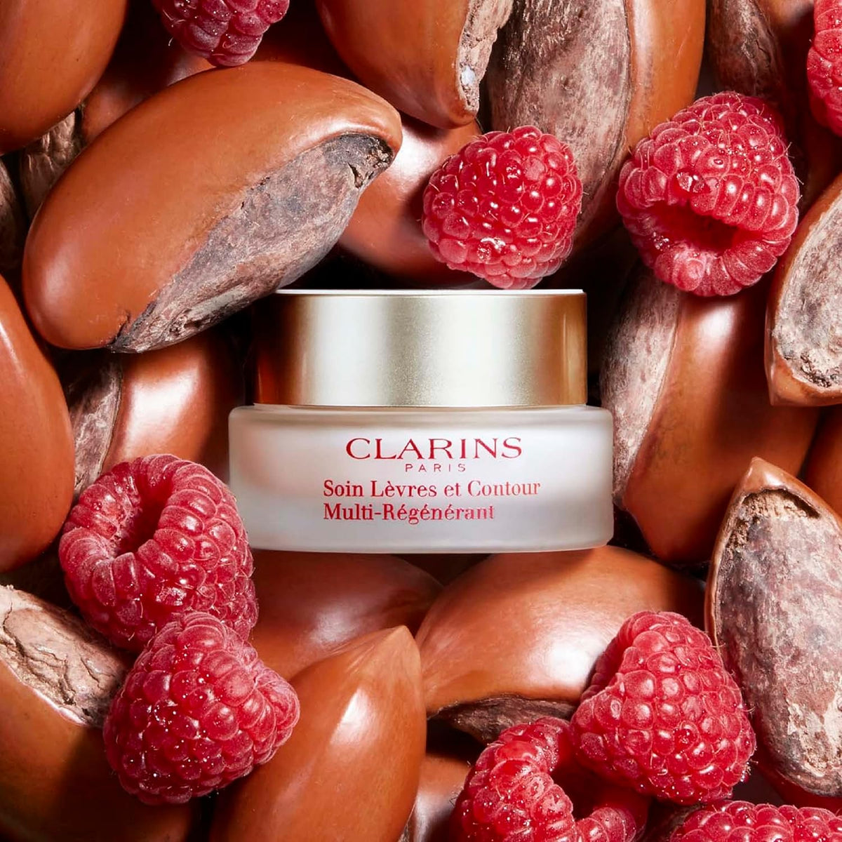 Clarins Extra-Firming Lip and Contour Balm side profile with golden cap