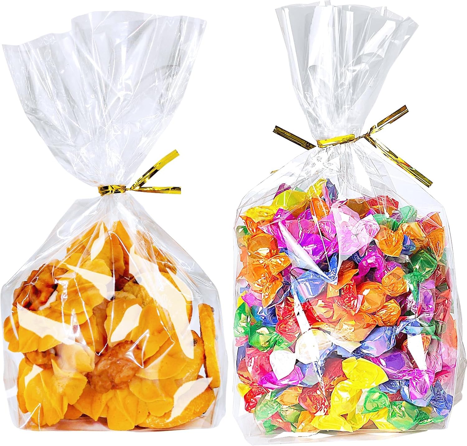 PigPotParty cellophane treat bags front view filled with cookies