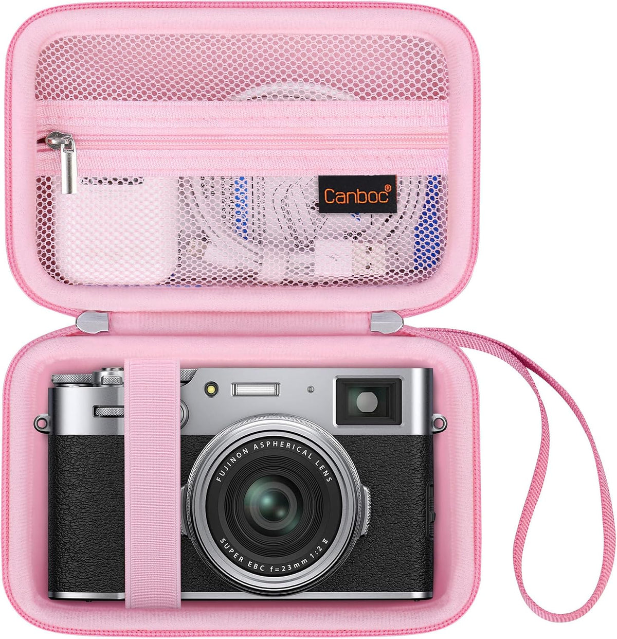 Canboc Carrying Case for Fujifilm X100VI/ X100V/ X100F/ X100S/ X-E5 Digital Camera, Zipper Mesh Pocket fit USB Cable, Black (Case Only) - Image 9