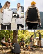 LOVEVOOK travel backpack worn by model showing scale