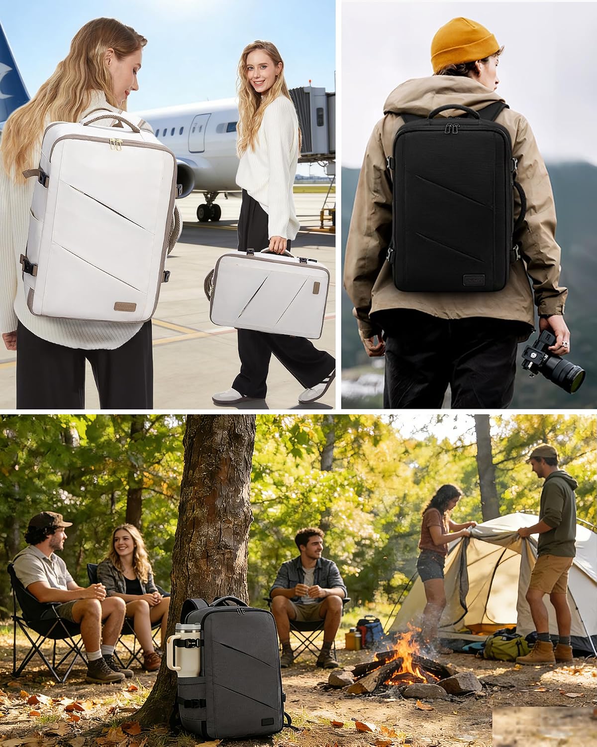 LOVEVOOK travel backpack worn by model showing scale