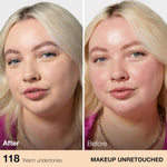 Back of Maybelline Fit Me foundation bottle showing product details