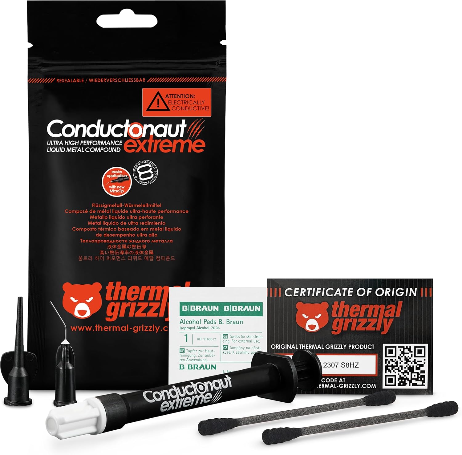 Thermal Grizzly Conductonaut Extreme front view packaging