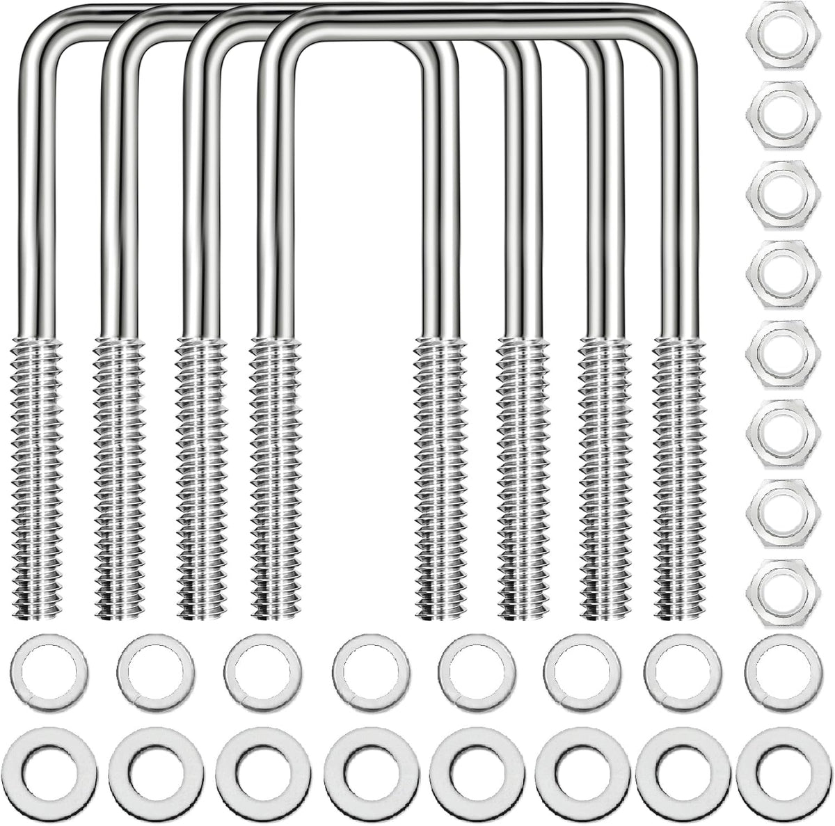 Foinwer stainless steel square U bolt front view