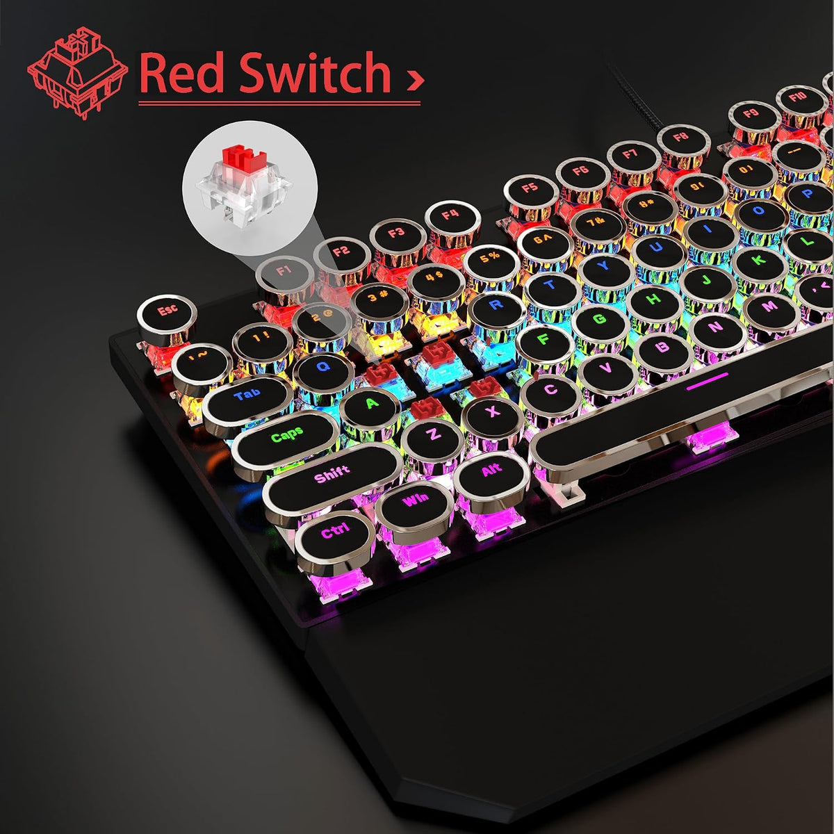 MageGee ergonomic 7-color breathing gaming mouse side angle