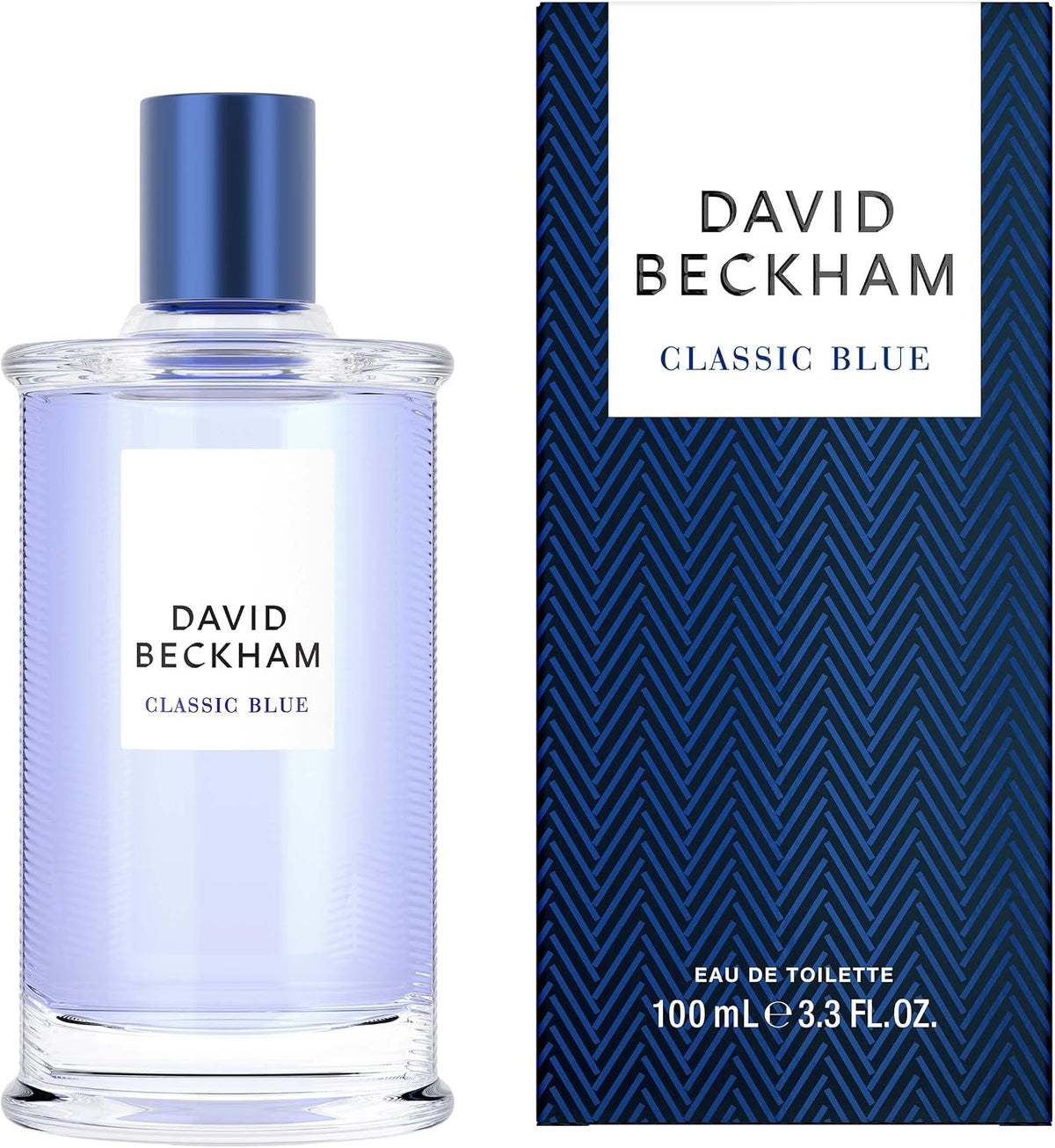 Beckham Classic Blue Eau de Toilette packaging and bottle angle shot