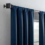 Eclipse indigo room darkening curtain rod pocket detail