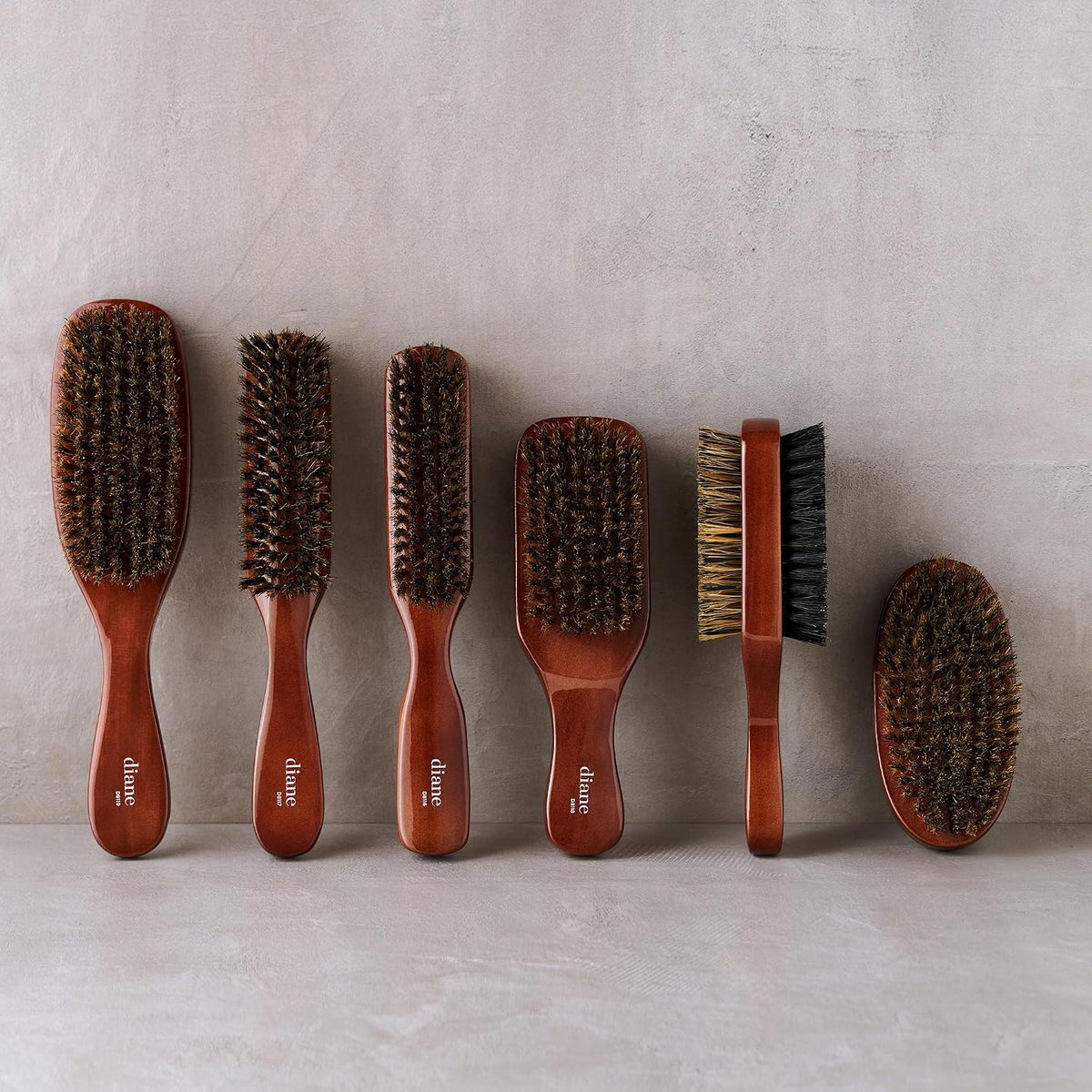 Diane Premium 100% Boar Bristle Club Wave Brush for Men, Wood Handle - Image 5