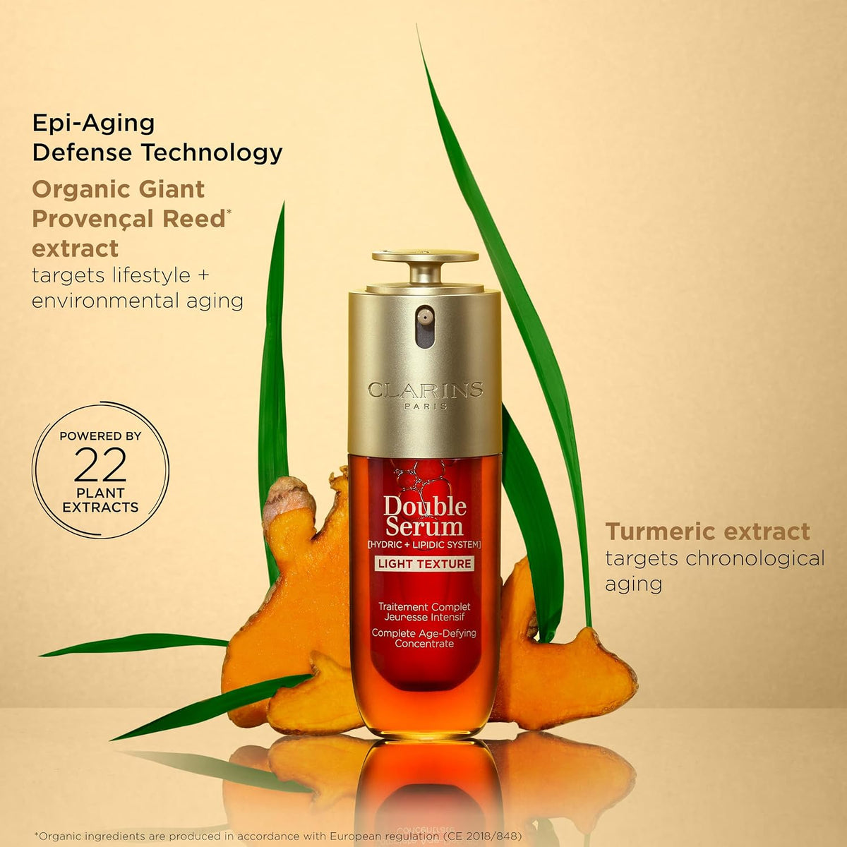 Clarins Double Serum Light Texture texture swatch on skin