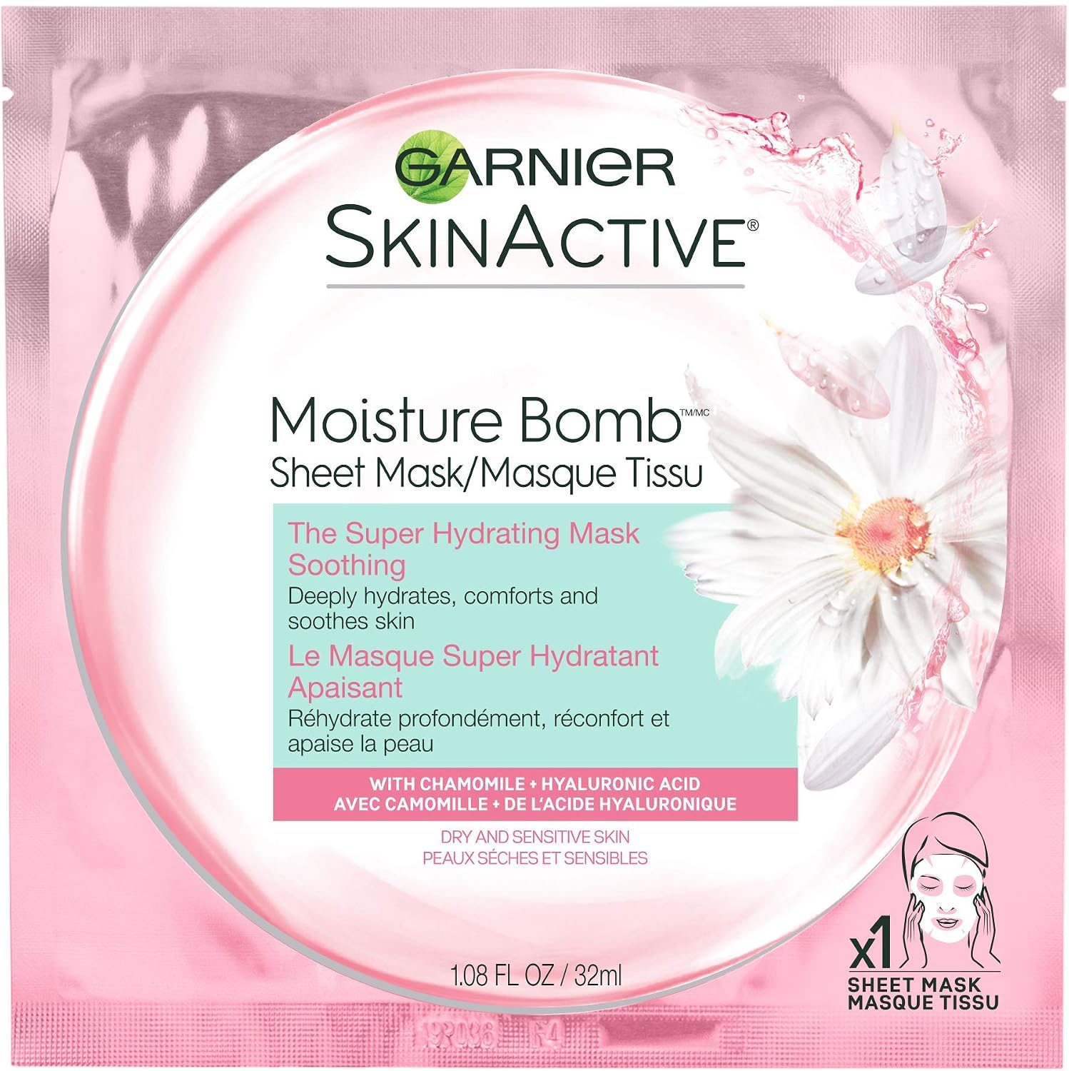 Garnier SkinActive Moisture Bomb Super Hydrating Smoothing Mask front view