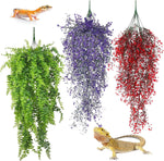 PINVNBY 2 Pack Reptile Plants Terrarium Hanging Fake Vines with Suction Cup Artificial Leaves for Bearded Dragons Lizards Geckos Snake Hermit Crab (Purple and Green) - Image 11