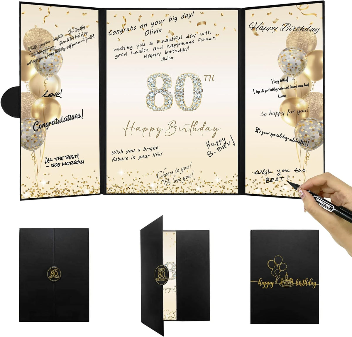 Darunaxy 80th birthday signature guest book front view