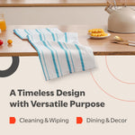 Zeppoli kitchen towels set displayed on countertop