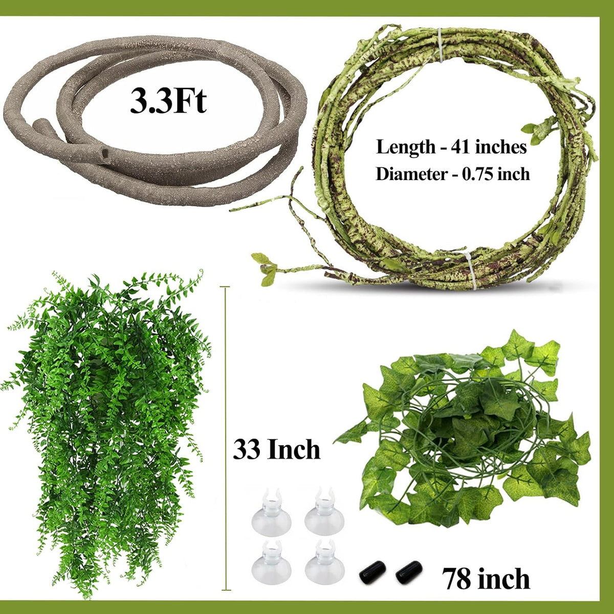 Hercocci habitat decor set for bearded dragons