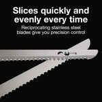 Proctor Silex Easy Slice Electric Knife for Carving Meats, Poultry, Bread, Crafting Foam and More, Lightweight with Contoured Grip, White - Image 3
