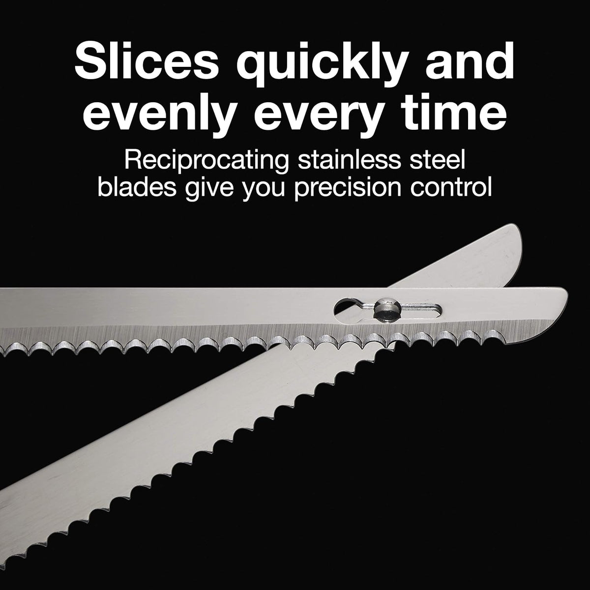 Proctor Silex Easy Slice Electric Knife for Carving Meats, Poultry, Bread, Crafting Foam and More, Lightweight with Contoured Grip, White - Image 3