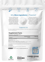 Micro Ingredients Pure L-Theanine Powder label supplement facts