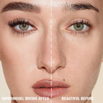 Swatches of Charlotte Tilbury Brow Cheat shades on skin