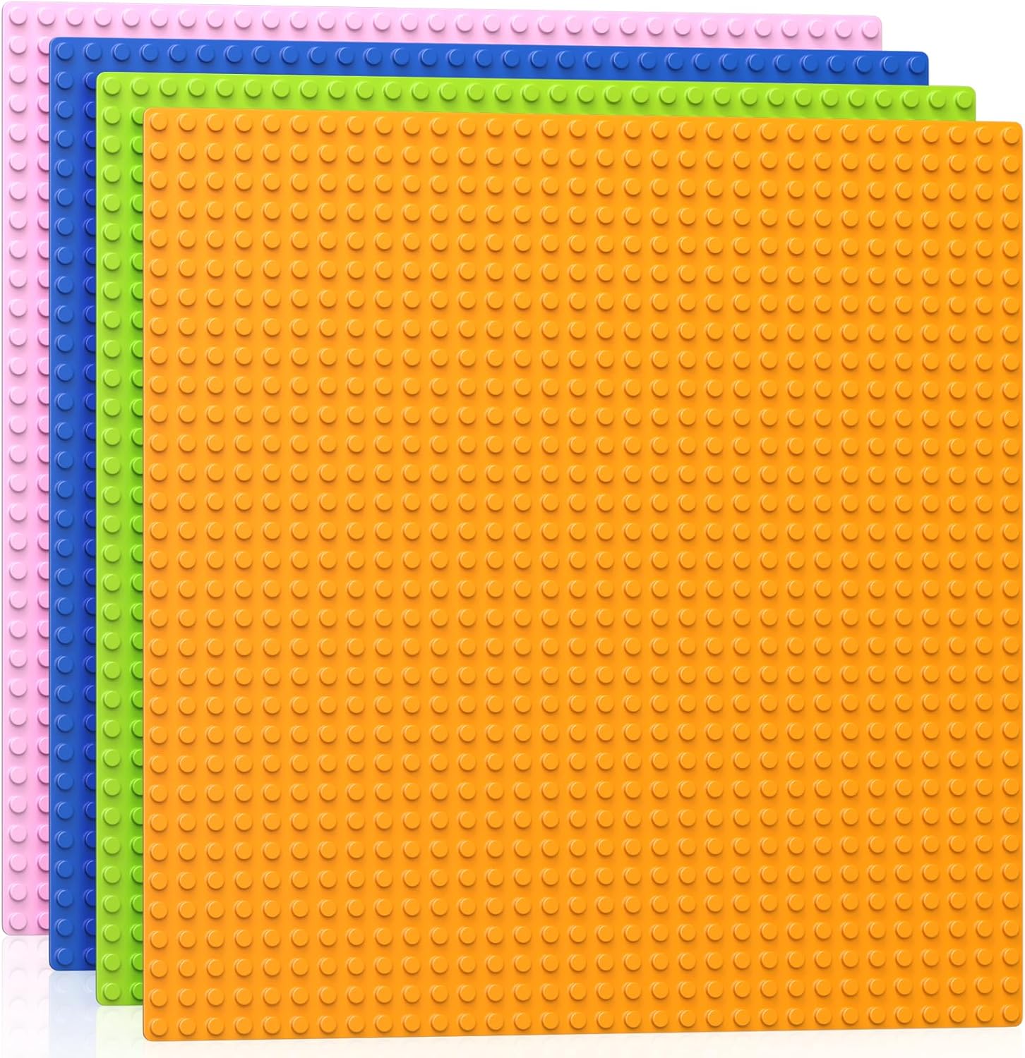 Vdealen 4 Pack Classic Baseplates front view for building bricks
