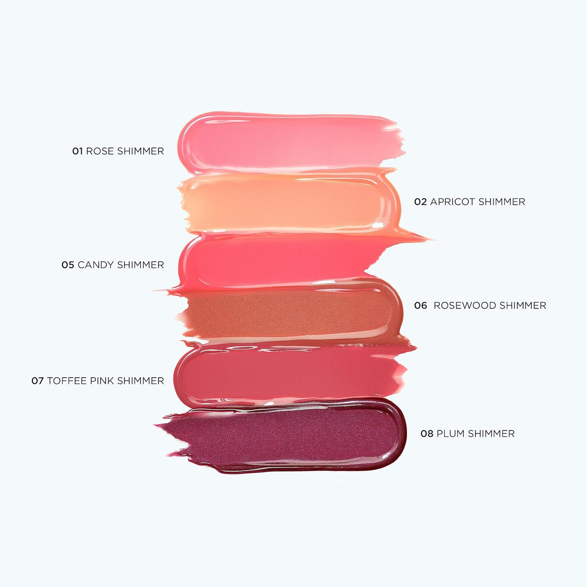 Clarins hydrating lip gloss texture swatch on skin.