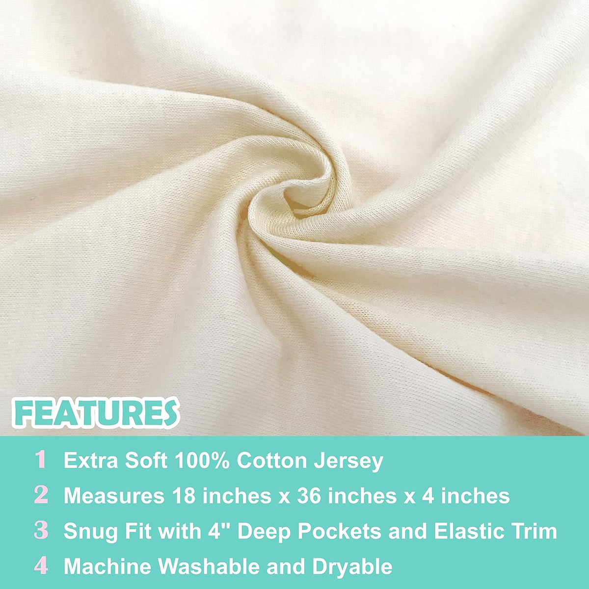 TL Care ecru jersey knit sheet folded display